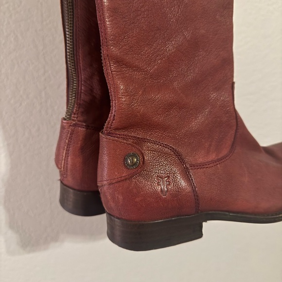 Frye Melissa vintage button back knee high boots - Burgundy - Picture 3 of 7